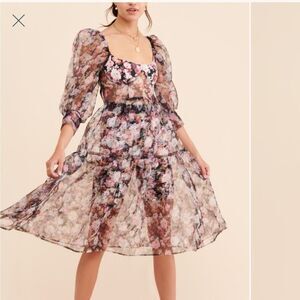 For Love and Lemons sheer blossom dress